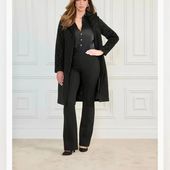 NWOT Guess Linda Olive Green long Line Wool Blend Coat - Picture 11 of 17